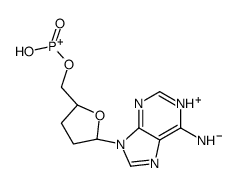 {[(2S,5R)-5-(6-Amino-9H-purin-9-yl)tetrahydro-2-furanyl]methoxy}( hydroxy)oxophosphonium Structure