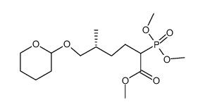 (R)-Methyl 2-(dimethylphosphono)-5-methyl-6-<(tetrahydropyranyl)oxy>hexanoate结构式