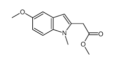 methyl 2-(5-methoxy-1-methylindol-2-yl)acetate结构式