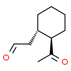 Cyclohexaneacetaldehyde-formyl-d, 2-acetyl-, trans- (9CI) structure