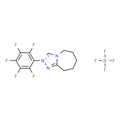 2-(全氟苯基)-6,7,8,9-四氢-5H-[1,2,4]三唑并[4,3-a]]氮杂卓-2-鎓四氟硼酸盐结构式