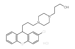 1-Piperazinepropanol,4-[3-(2-chloro-9H-thioxanthen-9-yl)propyl]-, hydrochloride (1:2) structure