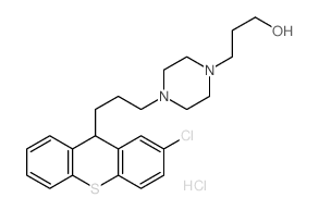 1-Piperazinepropanol,4-[3-(2-chloro-9H-thioxanthen-9-yl)propyl]-, hydrochloride (1:2) Structure