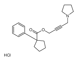 4-pyrrolidin-1-ylbut-2-ynyl 1-phenylcyclopentane-1-carboxylate,hydrochloride Structure