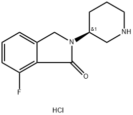 (S)-7-Fluoro-2-(piperidin-3-yl)isoindolin-1-one hydrochloride结构式