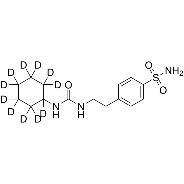 4-(2-(3-Cyclohexylureido)ethyl)benzenesulfonamide-d11 Structure