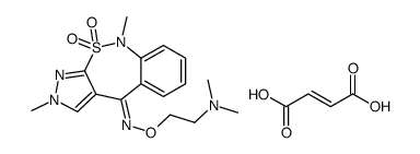 2H-Pyrazolo(3,4-c)(2,1)benzothiazepin-4(9H)-one, 9-dimethyl-, O-(2-(di methylamino)ethyl)oxime,10,10-dioxide, (Z)-2-butenedioate (1:1)结构式