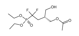 (2R)-4-(diethoxyphosphoryl)-4,4-difluoro-2-(hydroxymethyl)butyl acetate结构式