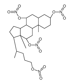 [(3R,5S,7R,8R,9S,10S,12S,13R,14S,17R)-10,13-dimethyl-3,7-dinitrooxy-17-[(2R)-5-nitrooxypentan-2-yl]-2,3,4,5,6,7,8,9,11,12,14,15,16,17-tetradecahydro-1H-cyclopenta[a]phenanthren-12-yl] nitrate Structure