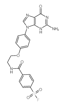 4-[2-[4-(2-amino-6-oxo-3H-purin-9-yl)phenoxy]ethylcarbamoyl]benzenesulfonyl fluoride Structure