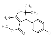3-Furancarboxylicacid, 2-amino-4-(4-chlorophenyl)-4,5-dihydro-5,5-dimethyl-, methyl ester structure