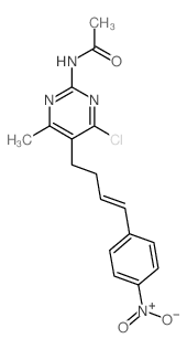 N-[4-chloro-6-methyl-5-[4-(4-nitrophenyl)but-3-enyl]pyrimidin-2-yl]acetamide structure