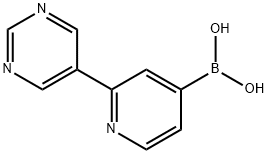 (2-(pyrimidin-5-yl)pyridin-4-yl)boronic acid picture