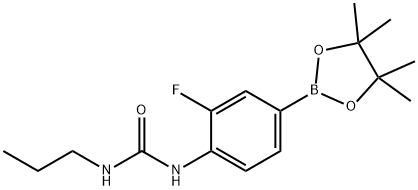 1-(2-fluoro-4-(4,4,5,5-tetramethyl-1,3,2-dioxaborolan-2-yl)phenyl)-3-propylurea Structure