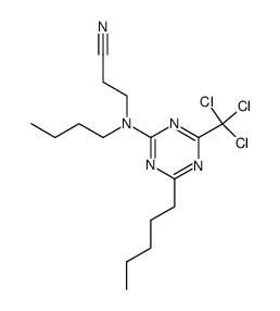 N-butyl-N-(4-pentyl-6-trichloromethyl-[1,3,5]triazin-2-yl)-β-alanine nitrile结构式