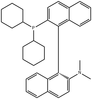 2'-(dicyclohexylphosphino)-N,N-dimethyl-1,1'-binaphthyl-2-amine结构式