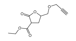 2-Oxo-5-(2-propynyloxymethyl)tetrahydrofuran-3-carboxylic acid ethyl ester structure