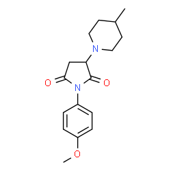 1-(4-methoxyphenyl)-3-(4-methylpiperidin-1-yl)pyrrolidine-2,5-dione结构式