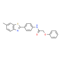 N-(4-(6-methylbenzo[d]thiazol-2-yl)phenyl)-2-phenoxyacetamide结构式