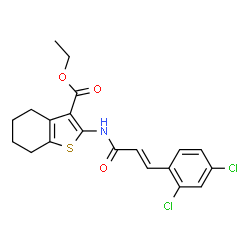 ethyl2-{[3-(2,4-dichlorophenyl)acryloyl]amino}-4,5,6,7-tetrahydro-1-benzothiophene-3-carboxylate结构式