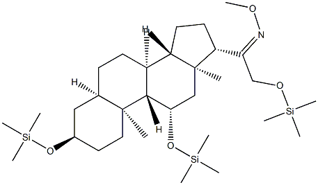 3α,11β,21-Tris(trimethylsiloxy)-5β-pregnan-20-one O-methyl oxime结构式