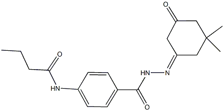 N-(4-{[2-(3,3-dimethyl-5-oxocyclohexylidene)hydrazino]carbonyl}phenyl)butanamide Structure