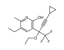 3-[(2S)-4-cyclopropyl-2-ethoxy-1,1,1-trifluorobut-3-yn-2-yl]-5-ethyl-6-methyl-1H-pyridin-2-one结构式