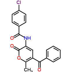 N-(5-Benzoyl-6-methyl-2-oxo-2H-pyran-3-yl)-4-chlorobenzamide结构式