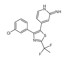 4-[4-(3-chlorophenyl)-2-(1,1-difluoroethyl)-1,3-thiazol-5-yl]pyridin-2-amine Structure