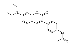 3-(4-acetamidophenyl)-7-diethylamino-4-methyl-2H-chromen-2-one结构式