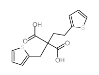 2-(2-thiophen-2-ylethyl)-2-(thiophen-2-ylmethyl)propanedioic acid structure