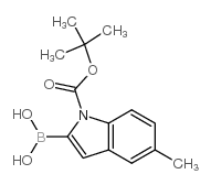 5-甲基-1H-吲哚-2-硼酸,BOC保护结构式