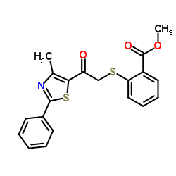 Methyl 2-{[2-(4-methyl-2-phenyl-1,3-thiazol-5-yl)-2-oxoethyl]sulfanyl}benzoate结构式