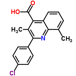 2-(4-Chlorophenyl)-3,8-dimethyl-4-quinolinecarboxylic acid结构式