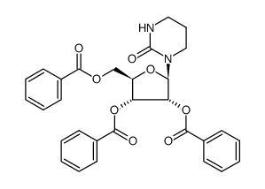 1-(2,3,5-tri-O-benzoyl-β-D-ribofuranosyl)hexahydropyrimidin-2-one Structure