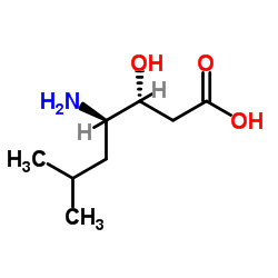 (3R,4R)-4-Amino-3-hydroxy-6-methylheptanoic acid Structure
