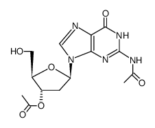 2-Acetylamino-9-(3-O-acetyl-2-deoxy-β-D-ribofuranosyl)-9H-purin-6(1H)-one Structure