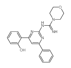 4-Morpholinecarboximidamide,N-[4-(2-hydroxyphenyl)-6-phenyl-2-pyrimidinyl]-结构式