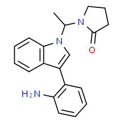 1-[1-[3-(2-Aminophenyl)-1H-indol-1-yl]ethyl]pyrrolidin-2-one结构式