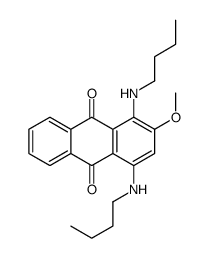 1,4-bis(butylamino)-2-methoxyanthracene-9,10-dione结构式