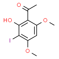 2-Hydroxy-3-iodo-4,6-dimethoxy acetophenone结构式