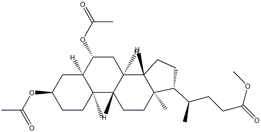 3α,6β-Bis(acetyloxy)-5β-cholan-24-oic acid methyl ester结构式