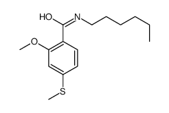 N-hexyl-2-methoxy-4-methylsulfanylbenzamide Structure