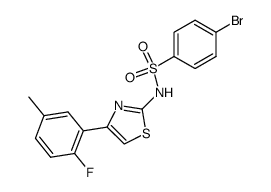 4-bromo-N-[4-(2-fluoro-5-methyl-phenyl)-thiazol-2-yl]-benzenesulfonamide结构式