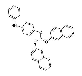 Phosphorous acid dinaphthalen-2-yl ester 4-phenylamino-phenyl ester Structure