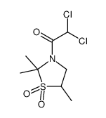 2,2-dichloro-1-(2,2,5-trimethyl-1,1-dioxo-1,3-thiazolidin-3-yl)ethanone结构式