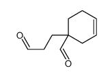 1-(3-oxopropyl)cyclohex-3-ene-1-carbaldehyde结构式