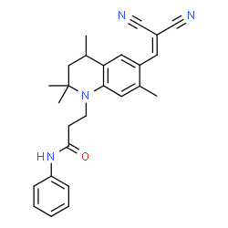 6-(2,2-dicyanovinyl)-3,4-dihydro-2,2,4,7-tetramethyl-N-phenyl-2H-quinoline-1-propylamine structure