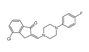 (2E)-4-chloro-2-[[4-(4-fluorophenyl)piperazin-1-yl]methylidene]-3H-inden-1-one结构式