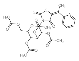 4-Thiazolidinone,5-[1-(2-pyridinyl)ethylidene]-3-(2,3,4,6-tetra-O-acetyl-b-D-glucopyranosyl)-2-thioxo-结构式